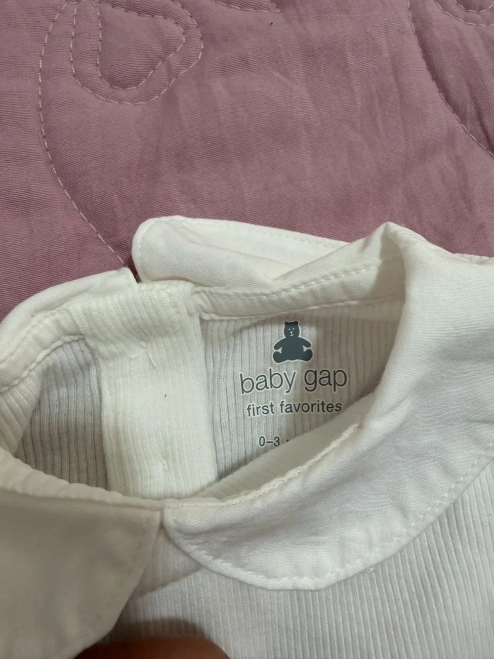 GAP Peach Joggers with Cream Ribbed Bodysuit